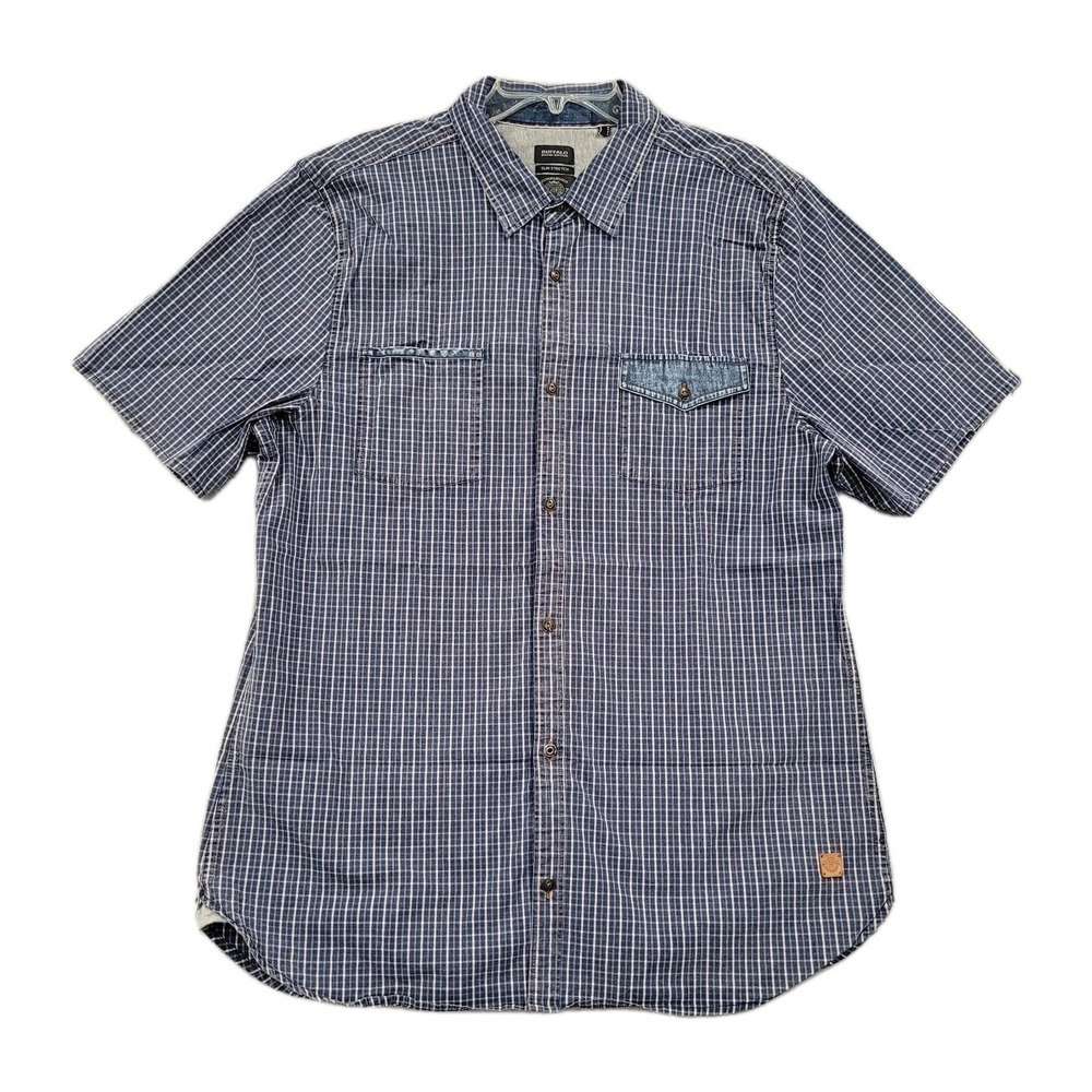 David Bitton Buffalo Shirt Men's XXL Saugo Slim Stretch Washed Plaid Button Down